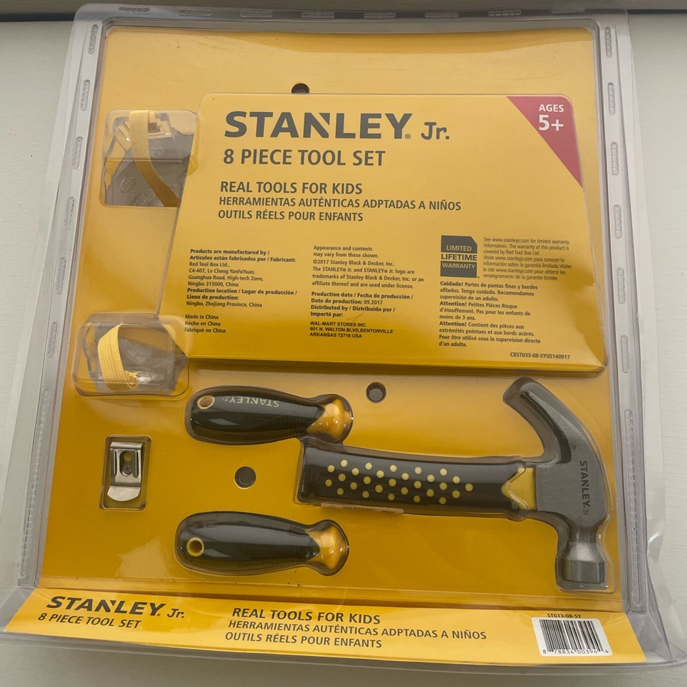 Boys 5+ Stanley Jr. 8 Piece Tool Set